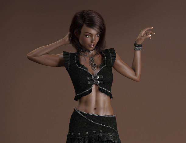 Обои картинки фото 3д графика, люди , people, фон, взгляд, девушка