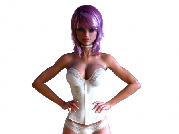 Обои картинки фото 3д графика, люди , people, фон, взгляд, девушка