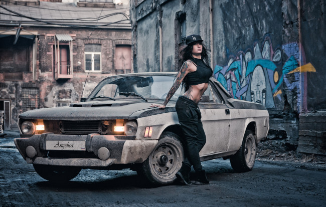 Обои картинки фото автомобили, -авто с девушками, газ, 21, волга