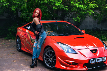 обоя автомобили, -авто с девушками, авто, девушка