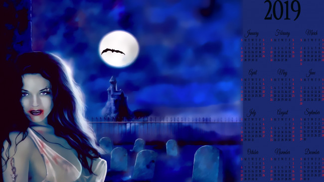 Обои картинки фото календари, фэнтези, памятнтк, кровь, девушка, кладбище