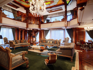 обоя интерьер, гостиная, диваны, кресла, столик, люстра