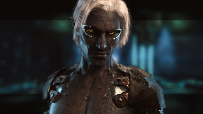 Обои картинки фото 3д графика, эльфы , elves, взгляд, фон, мужчина