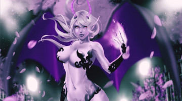 Картинка фэнтези существа девушка фон взгляд рога магия