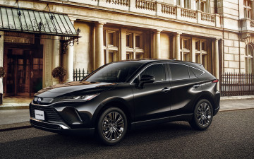 Картинка автомобили toyota тойота харриер 4k улица 2021 года кроссовер японские черный