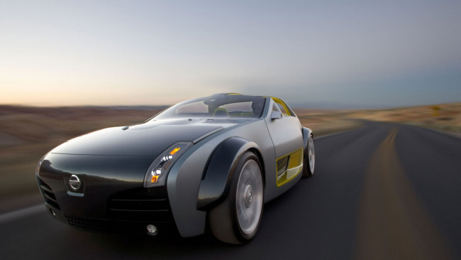 Обои картинки фото автомобили, nissan, datsun, ниссан, темный, дорога, скорость, шоссе