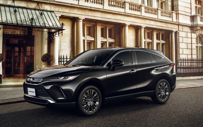Обои картинки фото автомобили, toyota, тойота, харриер, 4k, улица, 2021, года, кроссовер, японские, черный