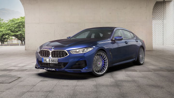 Картинка автомобили bmw alpina b8 gran coupe синий премиум класс