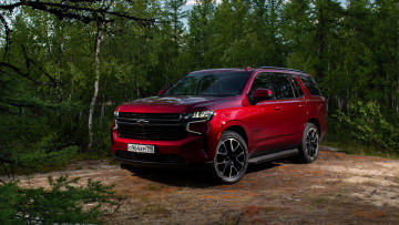 Картинка chevrolet+tahoe+rst+2022 автомобили chevrolet сhevrolet tahoe rst джип красный шевроле
