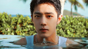 Картинка мужчины xiao+zhan лицо майка капли бассейн