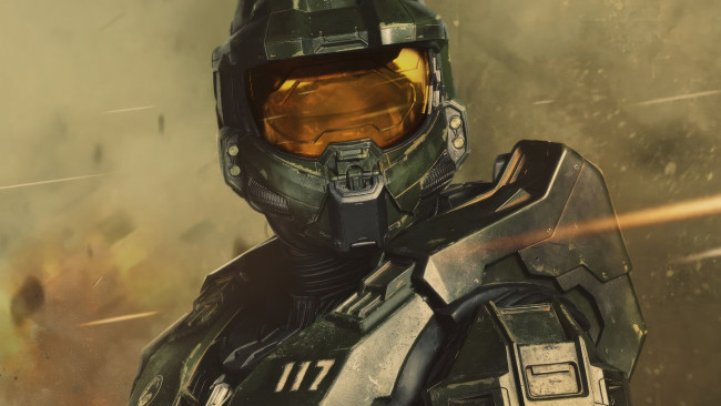 Обои картинки фото halo , сериал 2022 – , кино фильмы, сериал, halo, фантастика, боевик, pablo, schreiber, master, chief, пoстeр