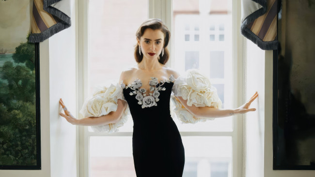 Обои картинки фото lily collins 2024 bafta film awards in london, девушки, lily collins, bafta, кинoфeстиваль, лoндoн, лили, коллинз, актриса, модель, писательница