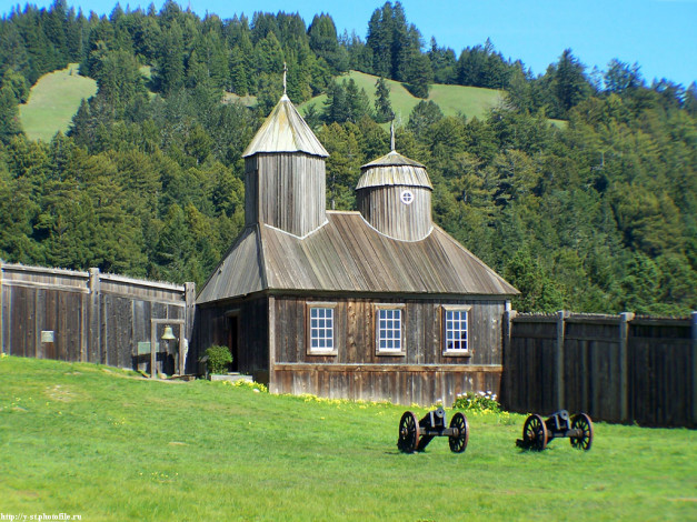 Обои картинки фото форт, росс, русская, америка, города, православные, церкви, монастыри