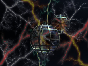 Картинка 3д графика шары шар молнии