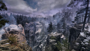 Картинка prachov rocks природа горы пейзаж лес