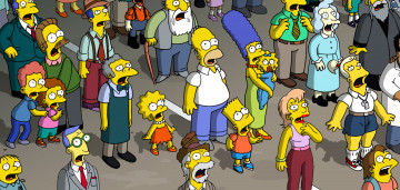 Картинка мультфильмы the simpsons жители спрингфильда люди