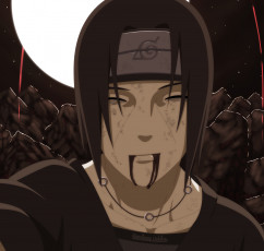 Картинка аниме naruto итачи учиха отступник кровь улыбка