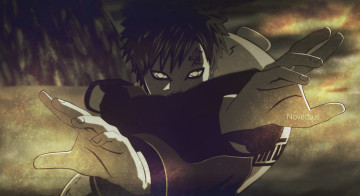 Картинка аниме naruto гаара собаку-но парень песок руки взгляд