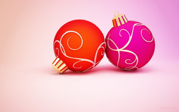 Картинка праздничные 3д+графика+ новый+год шары