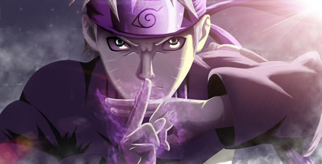 Обои картинки фото аниме, naruto, серьёзность, сияние, печать, лучи, наруто, узумаки, шиноби, блондин, парень