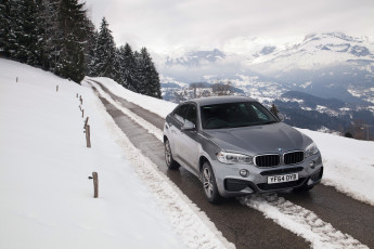 обоя автомобили, bmw, снег, дорога, светлый, 2015г, f16, uk-spec, package, sport, xdrive30d, m, x6