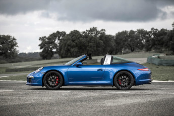 Картинка автомобили porsche gts targa 4 911 синий 2015г 991