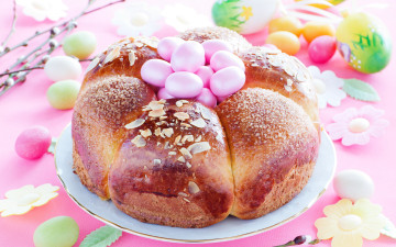 обоя праздничные, пасха, easter, cake, eggs, кулич, выпечка, яйца, хлеб