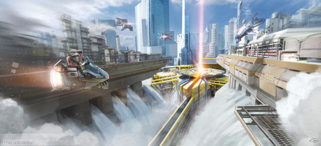 Обои картинки фото фэнтези, иные миры,  иные времена, арт, город, мегаполис, будущее, транспорт, девушка