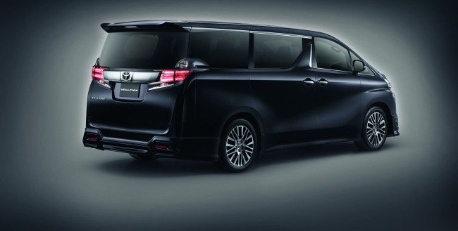 Обои картинки фото автомобили, toyota, 2015г, vellfire, th-spec, темный