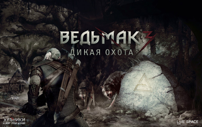 Обои картинки фото the witcher 3 wild hunt, видео игры, the witcher 3,  wild hunt, волки, лес, воин