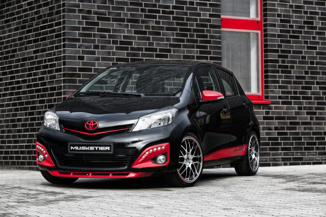 Обои картинки фото автомобили, toyota, темный, 2013г, edition, sxp, yaris, musketier