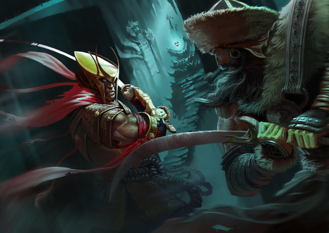 Обои картинки фото фэнтези, люди, арт, yuan, fan, азия, войны, самурай, битва, оружие