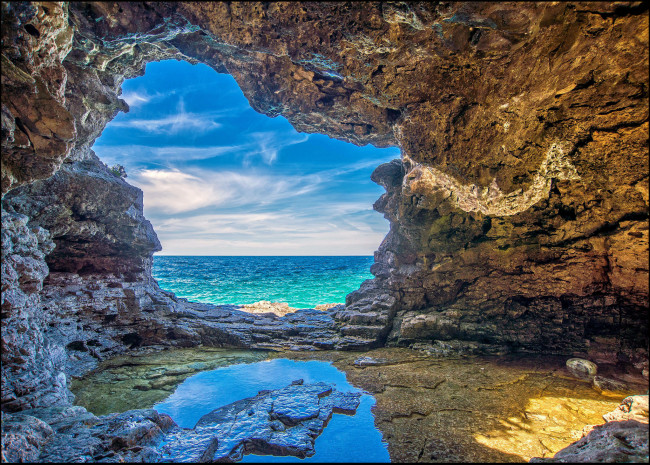 Обои картинки фото природа, побережье, океан, грот