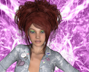 Картинка 3д+графика портрет+ portraits фон взгляд девушка