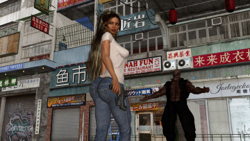 Картинка 3д+графика фантазия+ fantasy оружие фон девушка взгляд существо