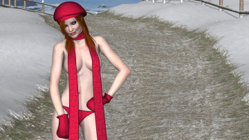 Картинка 3д+графика люди+ people девушка взгляд фон