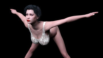 Картинка 3д+графика люди+ people девушка взгляд фон