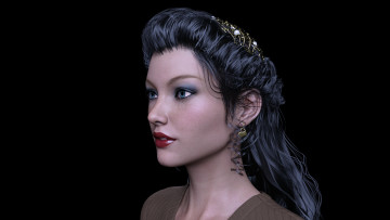Картинка 3д+графика портрет+ portraits девушка взгляд фон