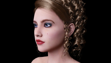 Картинка 3д+графика портрет+ portraits девушка взгляд фон