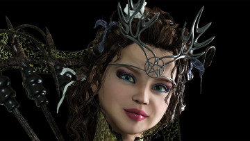 Картинка 3д+графика портрет+ portraits фон взгляд девушка