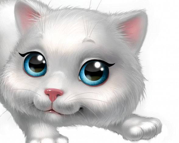 Обои картинки фото рисованное, животные,  коты, фон, взгляд, кот