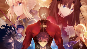 Картинка аниме fate stay+night взгляд девушки фон