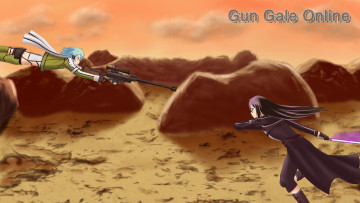 Картинка аниме sword+art+online девушки взгляд фон