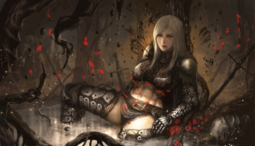 Картинка фэнтези девушки стрела униформа взгляд фон девушка