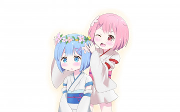 Картинка аниме re +zero+kara+hajimeru+isekai+seikatsu взгляд фон девушки