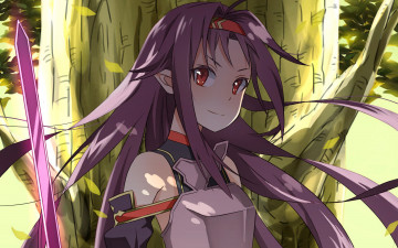 Картинка аниме sword+art+online девушка взгляд фон