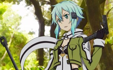 Картинка аниме sword+art+online девушка взгляд фон