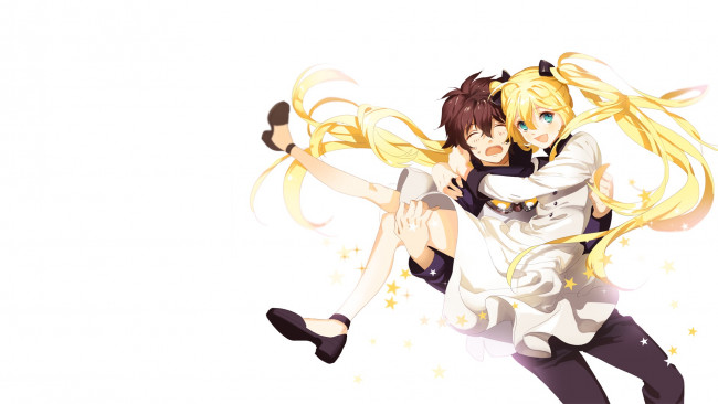 Обои картинки фото аниме, kekkai sensen, парень, лео, девушка