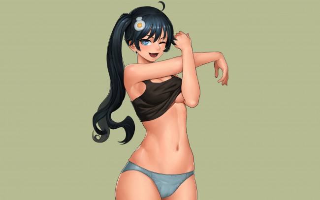 Обои картинки фото аниме, bakemonogatari, девушка, взгляд, фон