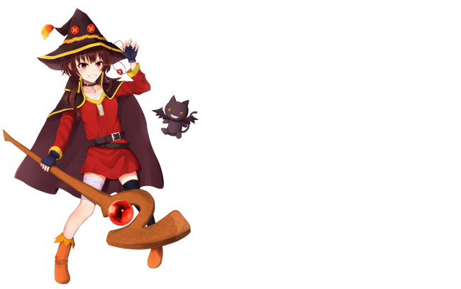 Обои картинки фото аниме, kono subarashii sekai ni shukufuku wo, взгляд, девушка, фон